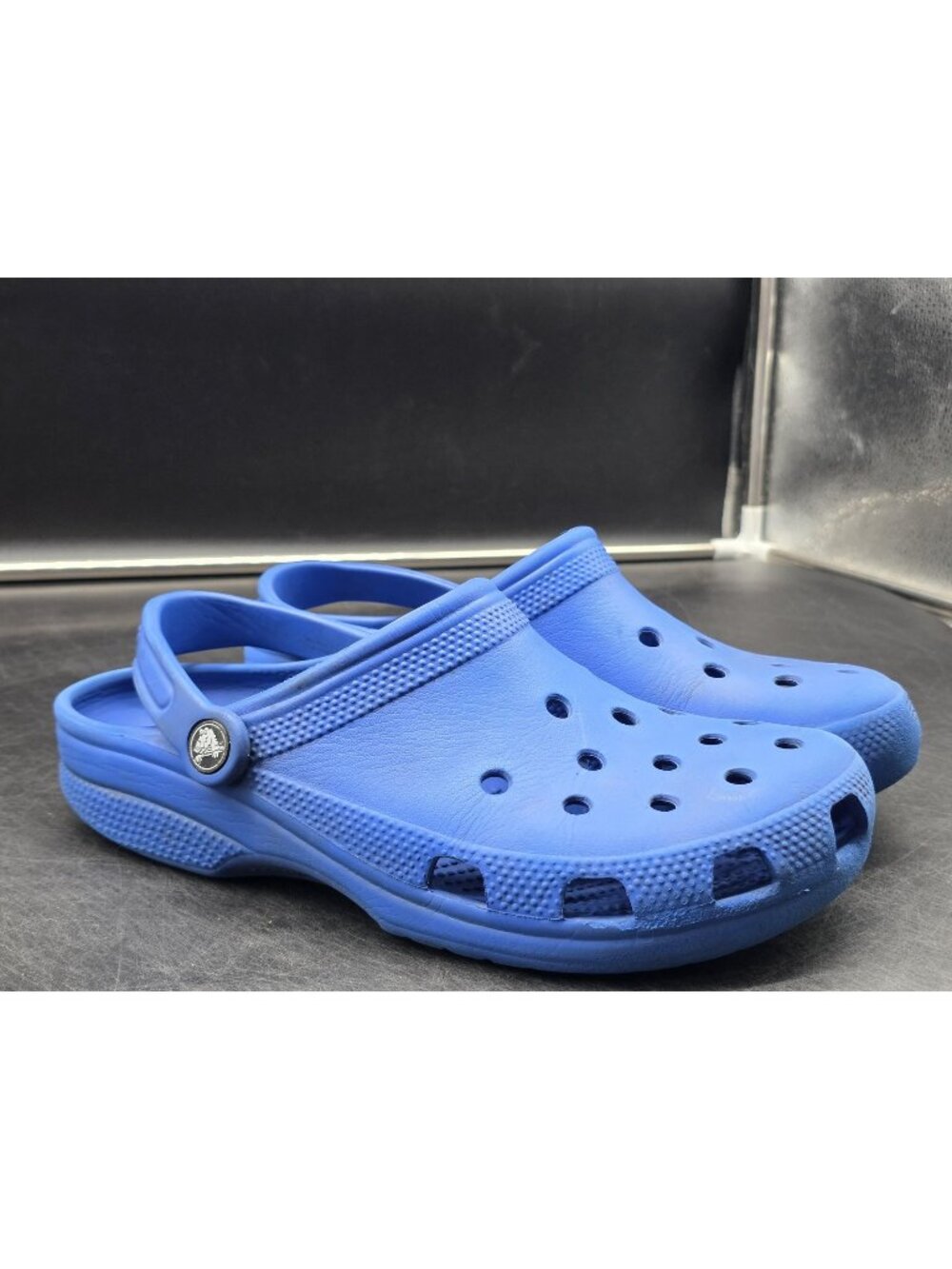 Crocs Clog Shoes Womens Size 9 Blue Slip On Comfort Casual Lightweight Damaged